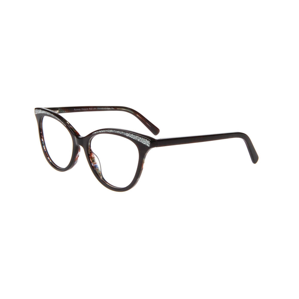 New Runway Couture RCE-291 Black & Glitter Eyeglasses 53mm with Case